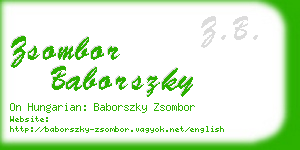 zsombor baborszky business card